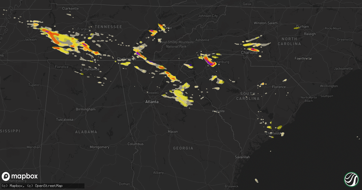 Hail map on March 21, 2017