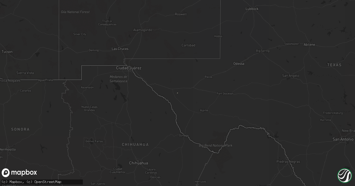 Hail map in Texas on March 21, 2019