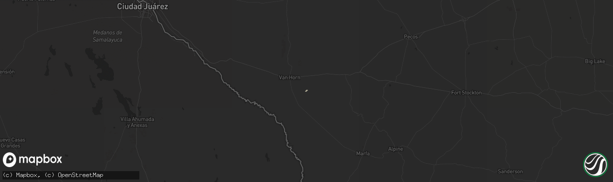 Hail map in Van Horn, TX on March 21, 2019