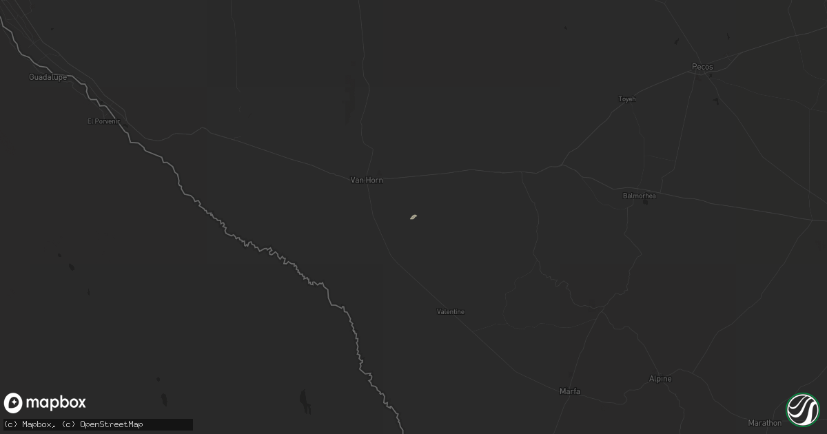 Hail map in Van Horn, TX on March 21, 2019