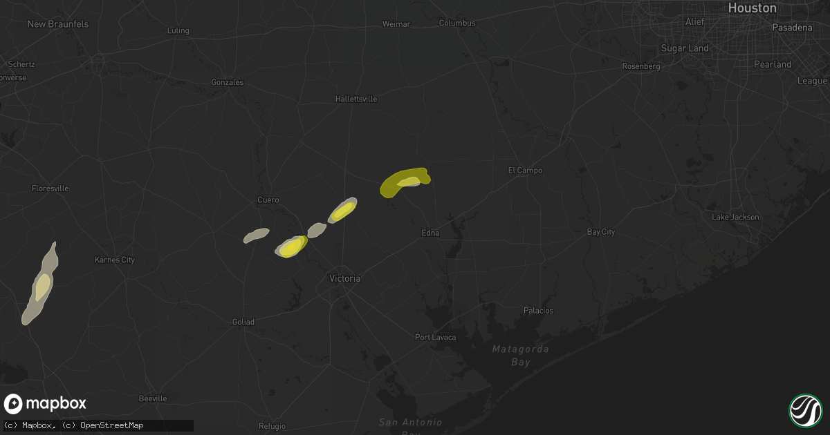 Hail map in Edna, TX on March 21, 2020