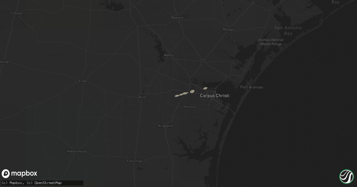 Hail map in Robstown, TX on March 21, 2020