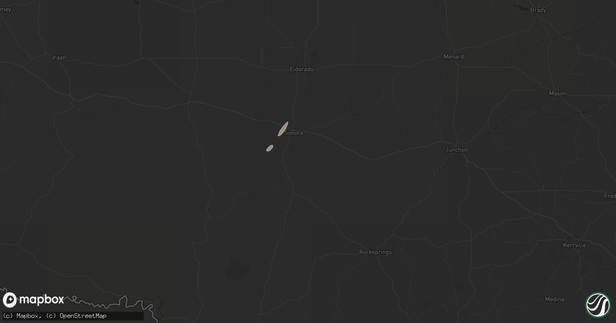 Hail map in Sonora, TX on March 21, 2020
