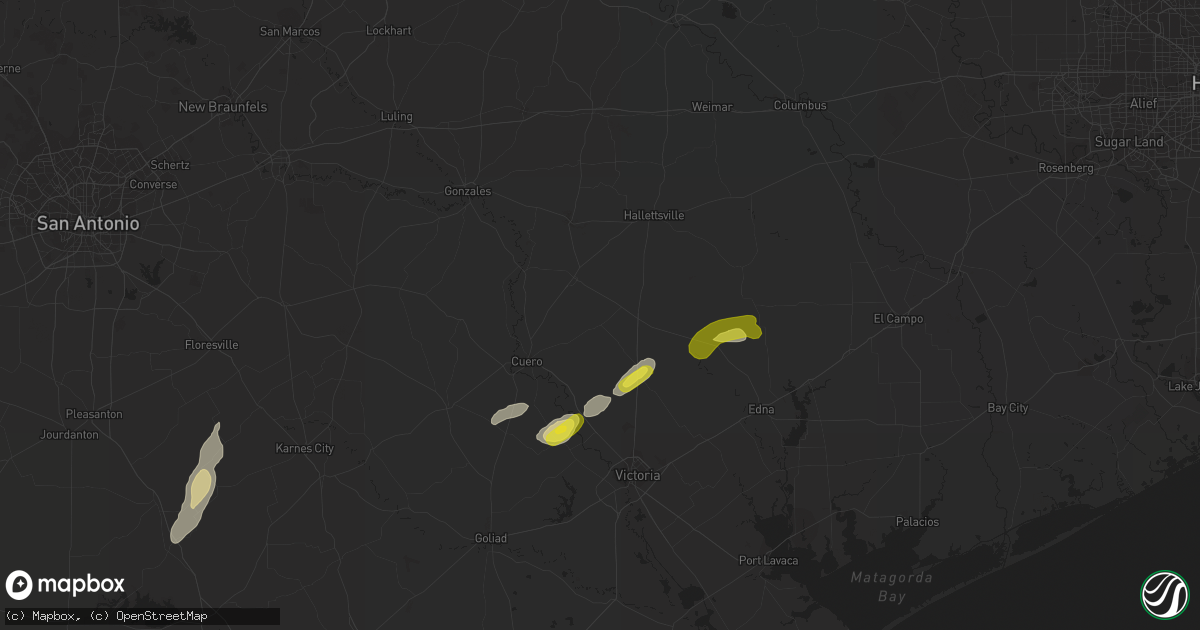Hail map in Yoakum, TX on March 21, 2020
