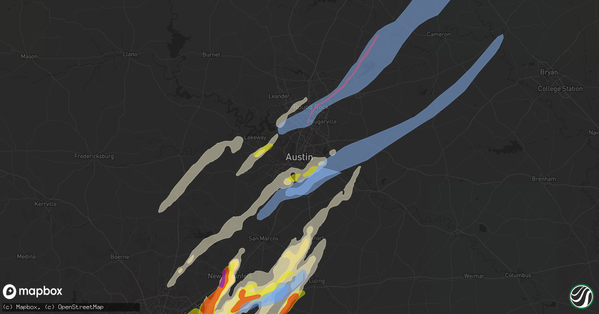 Hail map in Austin, TX on March 21, 2022