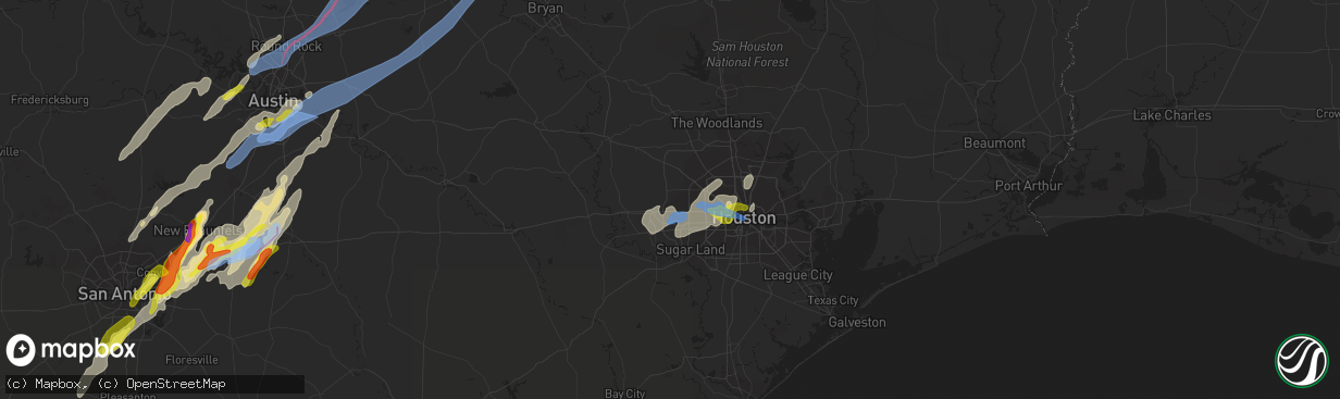 Hail map in Katy, TX on March 21, 2022