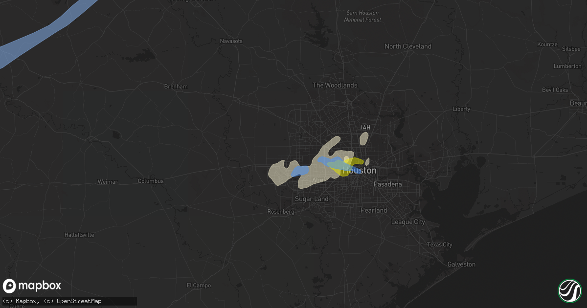 Hail map in Katy, TX on March 21, 2022