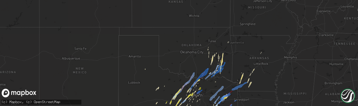 Hail map in Oklahoma on March 21, 2022