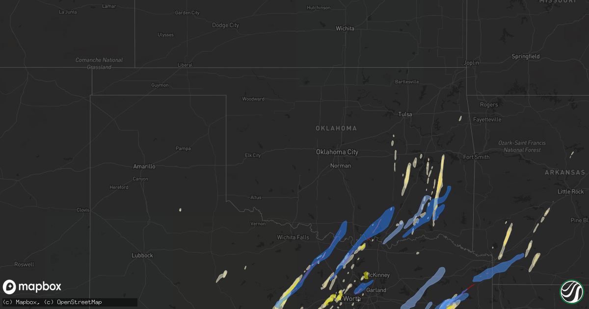 Hail map in Oklahoma on March 21, 2022