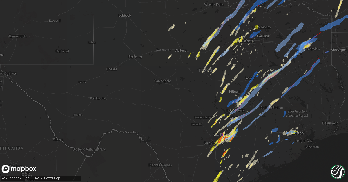 Hail map in Texas on March 21, 2022