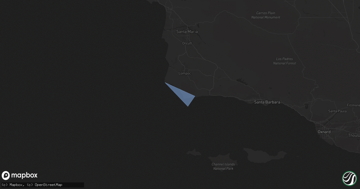 Hail map in Lompoc, CA on March 21, 2023