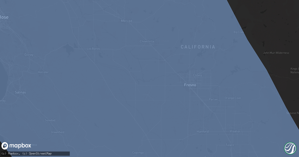 Hail map in Oakland, CA on March 21, 2023