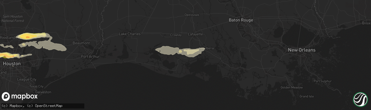 Hail map in Abbeville, LA on March 21, 2024