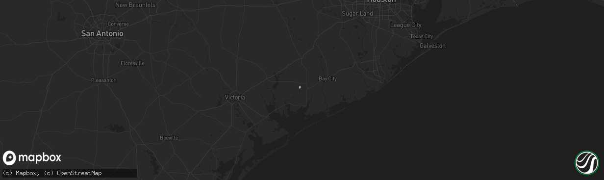 Hail map in Blessing, TX on March 21, 2024