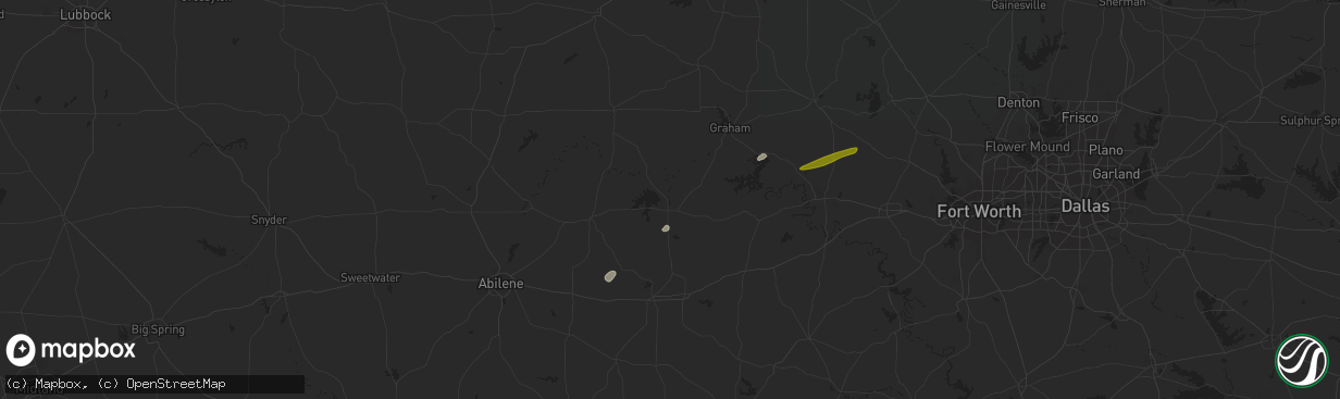 Hail map in Breckenridge, TX on March 21, 2024