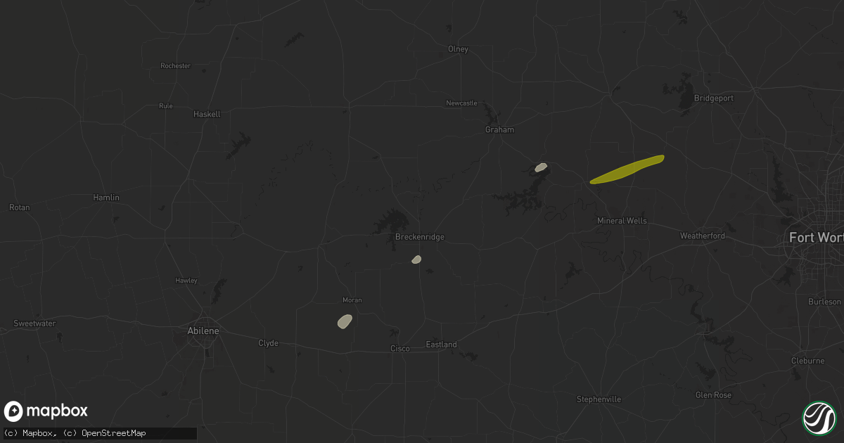 Hail map in Breckenridge, TX on March 21, 2024