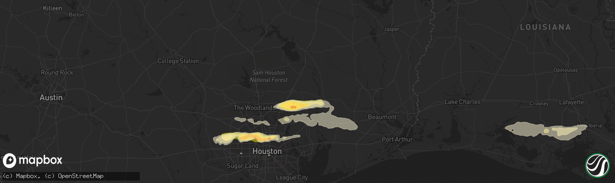 Hail map in Cleveland, TX on March 21, 2024