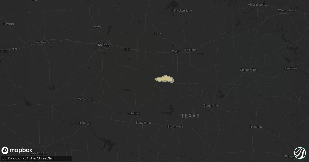 Hail map in Cross Plains, TX on March 21, 2024