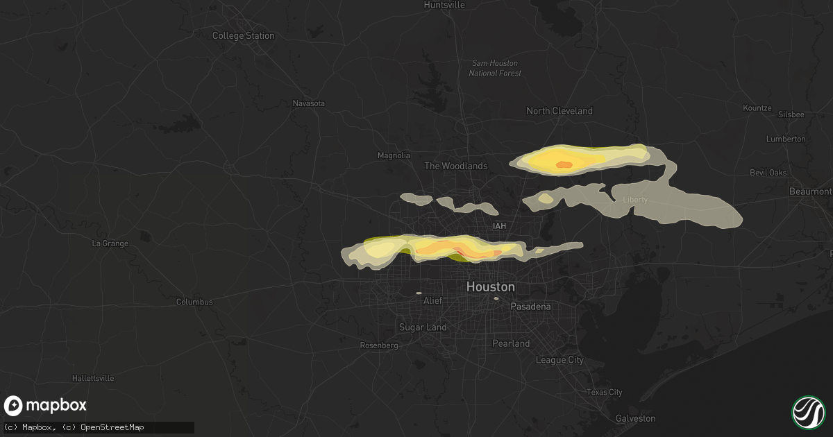 Hail map in Cypress, TX on March 21, 2024