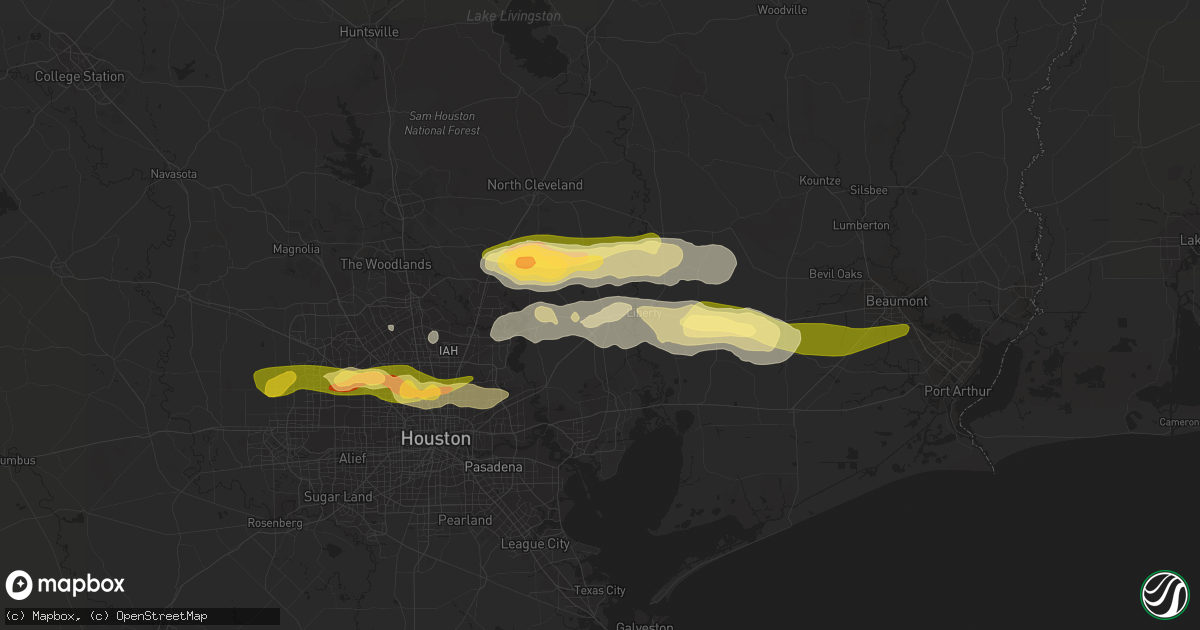 Hail map in Dayton, TX on March 21, 2024