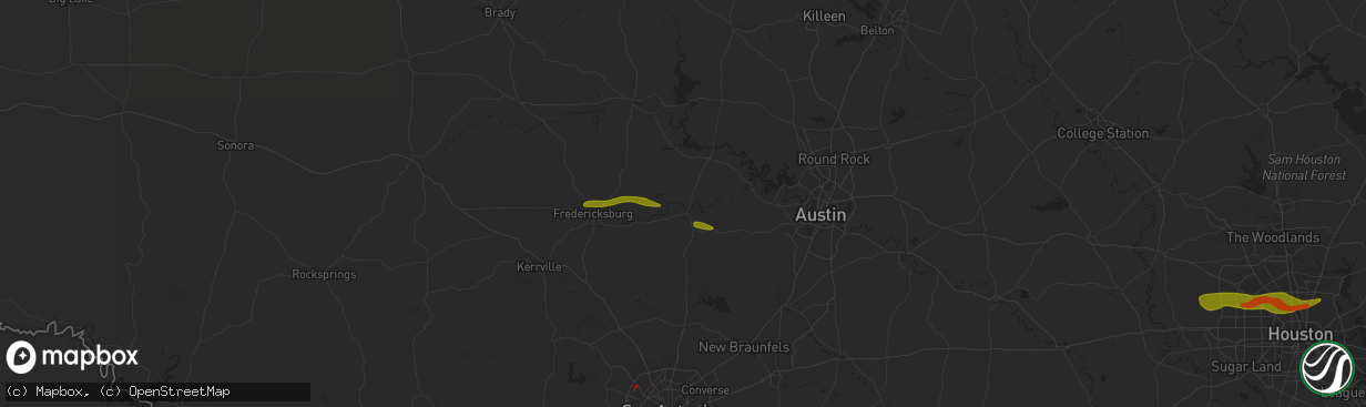 Hail map in Johnson City, TX on March 21, 2024