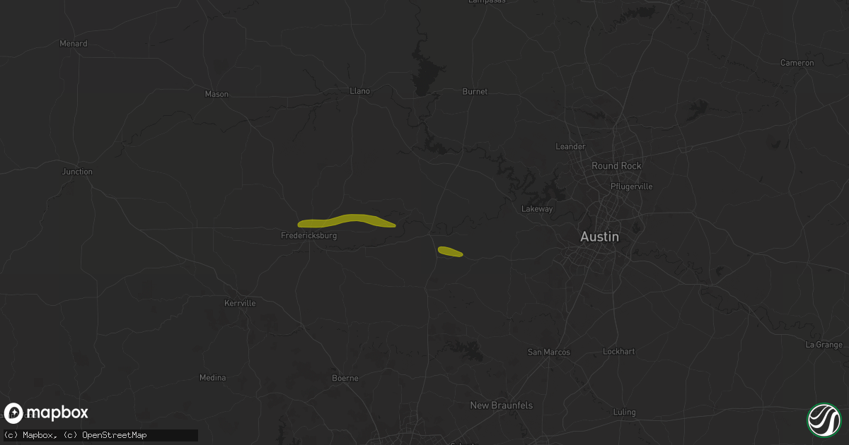Hail map in Johnson City, TX on March 21, 2024