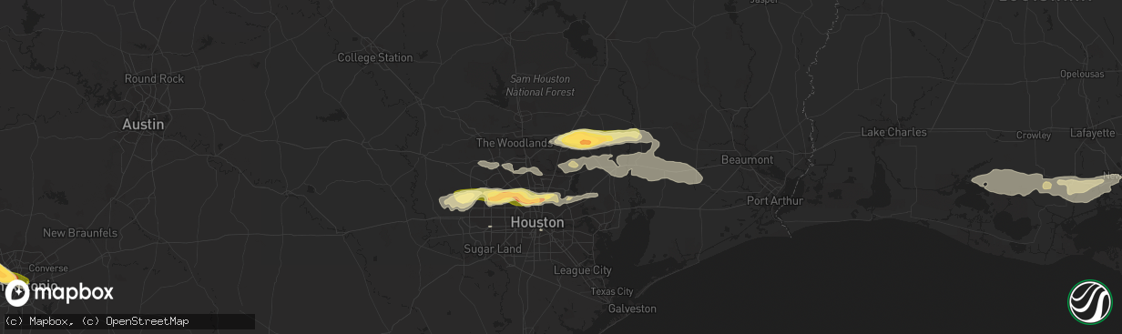 Hail map in Kingwood, TX on March 21, 2024