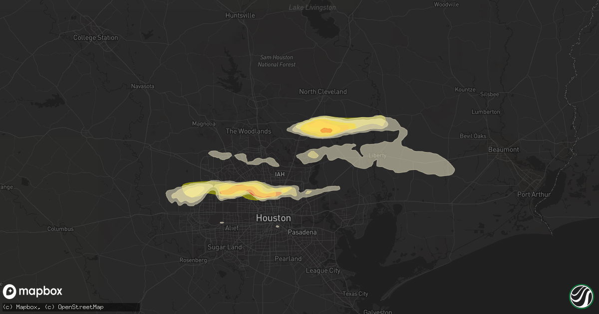 Hail map in Kingwood, TX on March 21, 2024