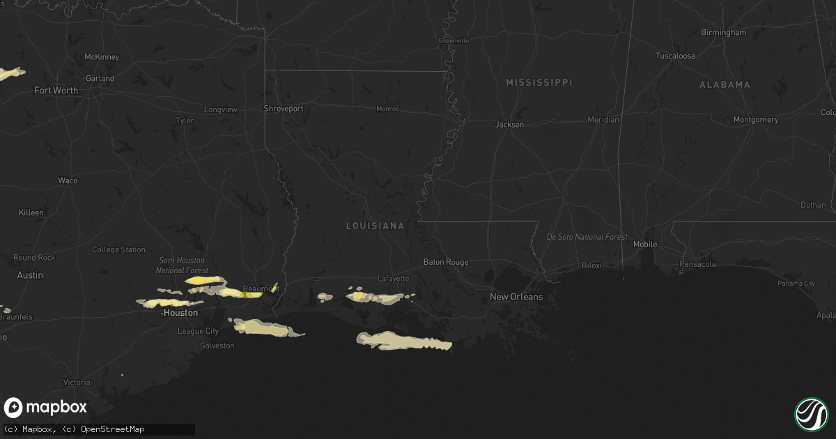 Hail map in Louisiana on March 21, 2024
