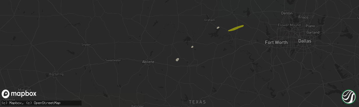 Hail map in Moran, TX on March 21, 2024