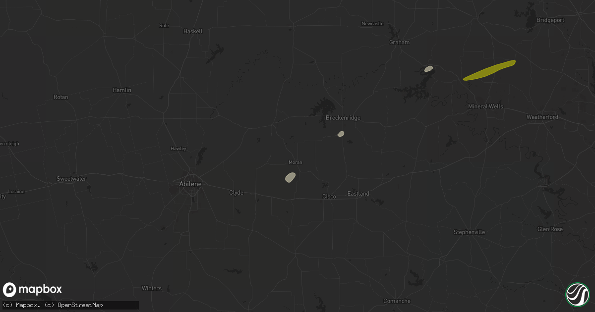 Hail map in Moran, TX on March 21, 2024