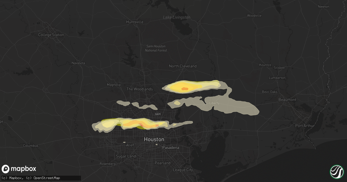 Hail map in New Caney, TX on March 21, 2024