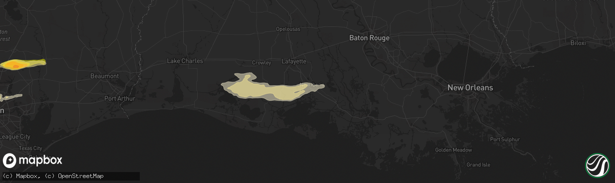 Hail map in New Iberia, LA on March 21, 2024