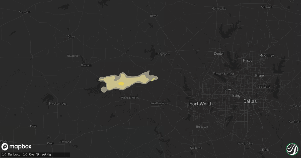 Hail map in Poolville, TX on March 21, 2024