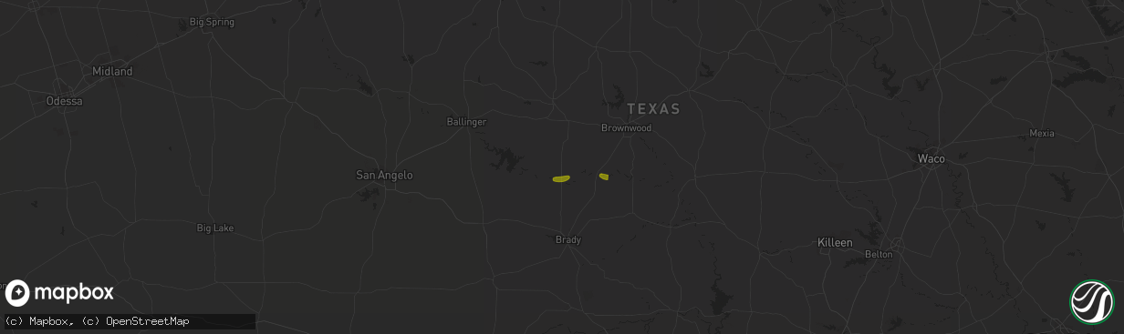 Hail map in Rockwood, TX on March 21, 2024