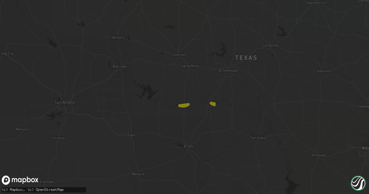 Hail map in Rockwood, TX on March 21, 2024