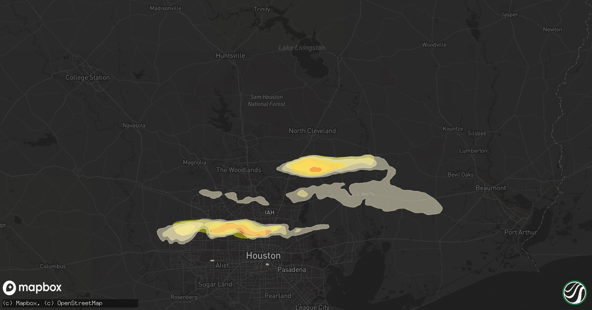 Hail map in Splendora, TX on March 21, 2024