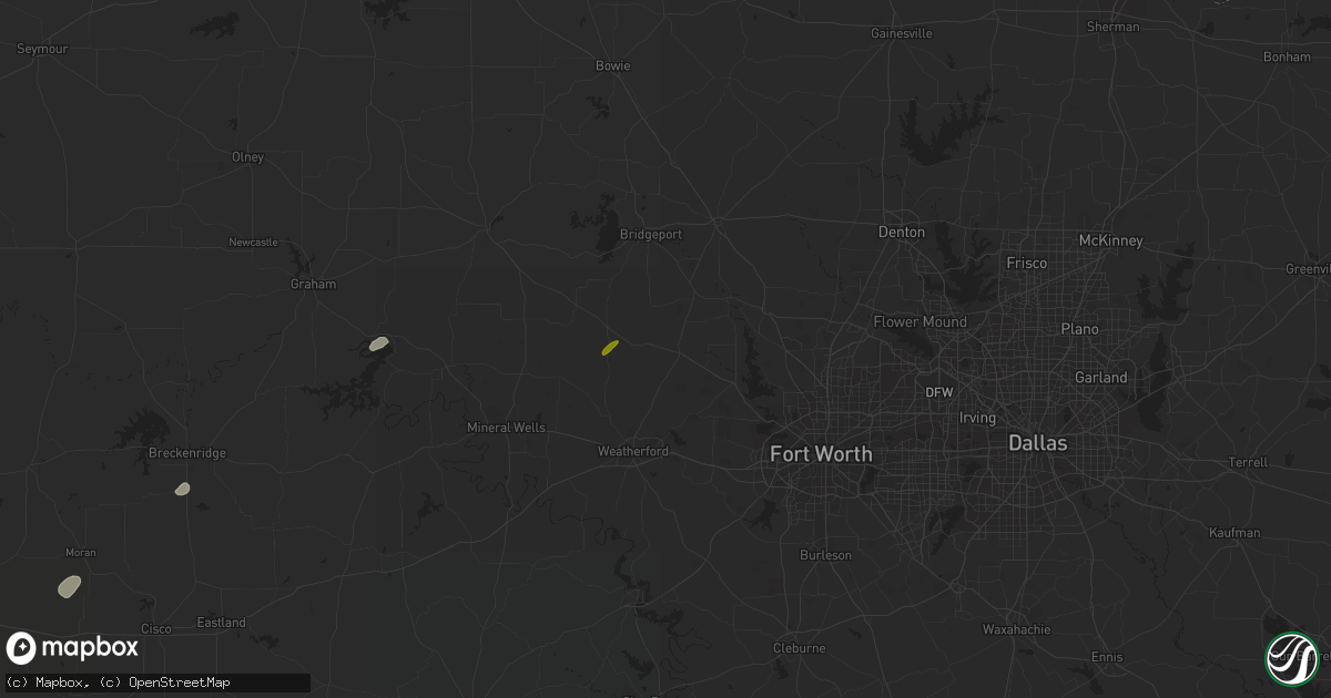 Hail map in Springtown, TX on March 21, 2024