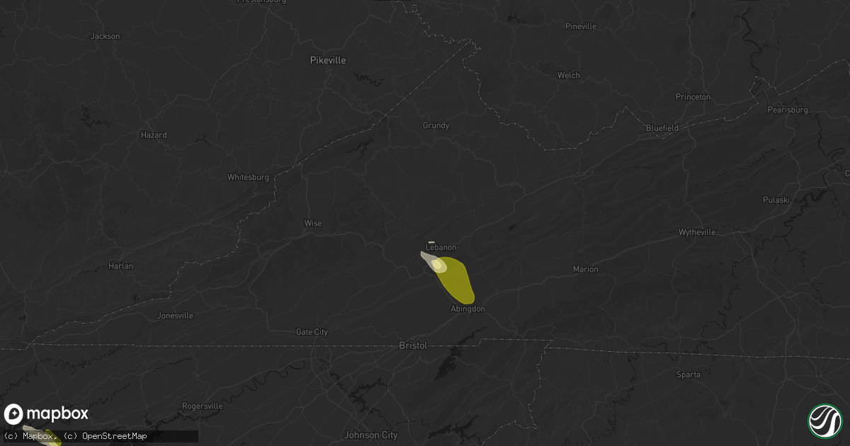 Hail map in Cleveland, VA on March 21, 2026