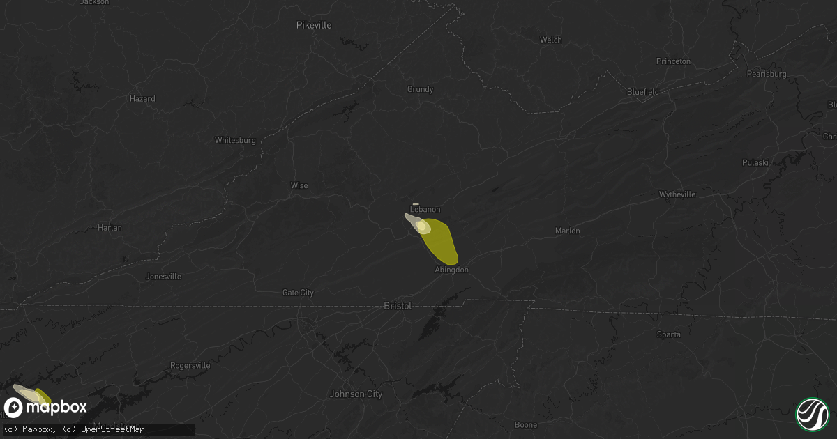 Hail map in Lebanon, VA on March 21, 2026