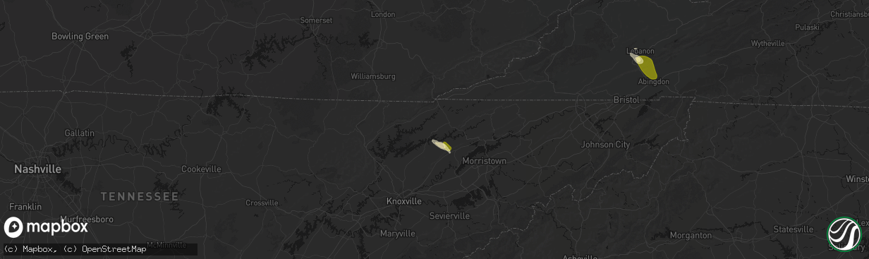 Hail map in New Tazewell, TN on March 21, 2026
