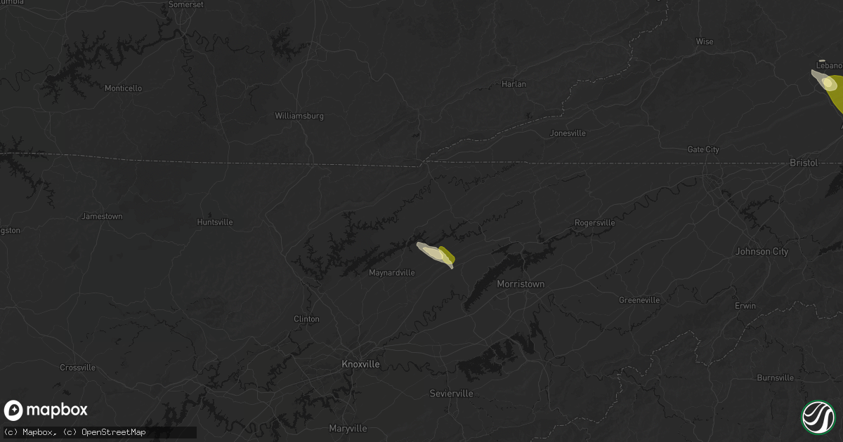 Hail map in New Tazewell, TN on March 21, 2026