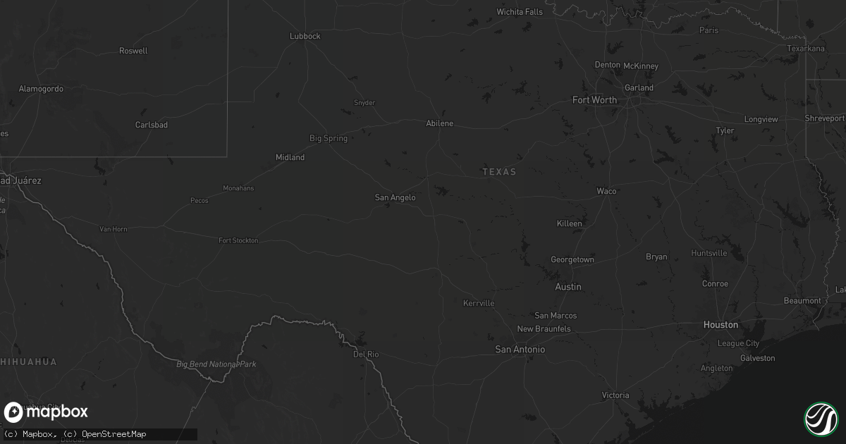 Hail map in Texas on March 21, 2026