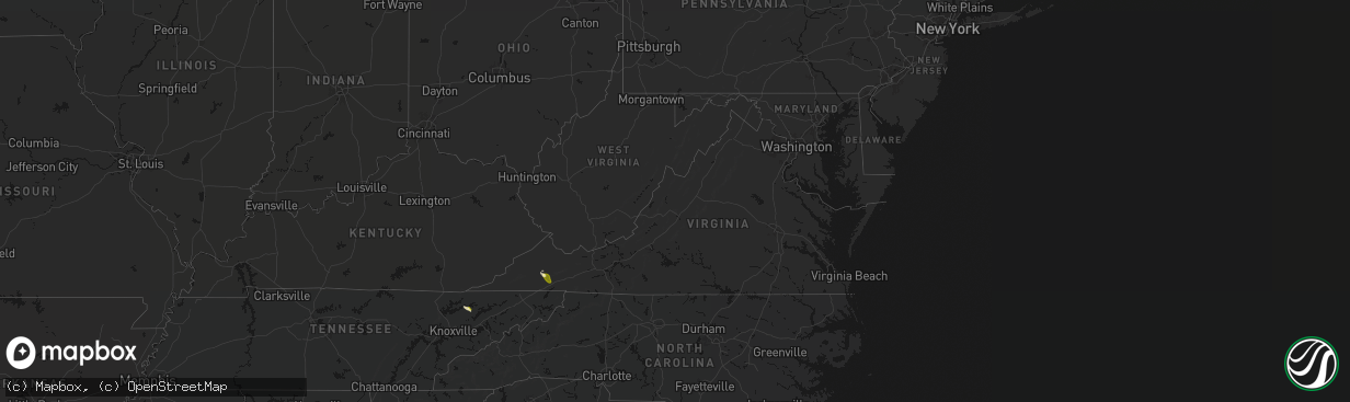 Hail map in Virginia on March 21, 2026