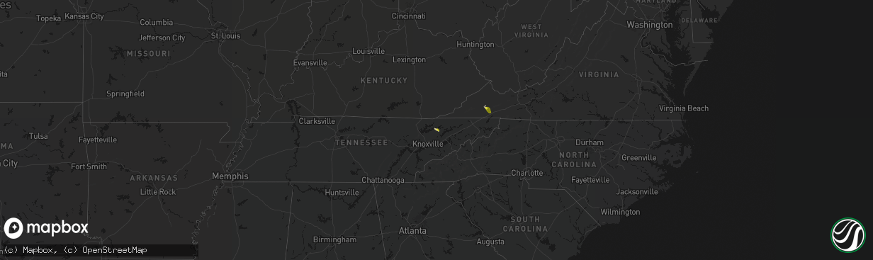 Hail map on March 21, 2026