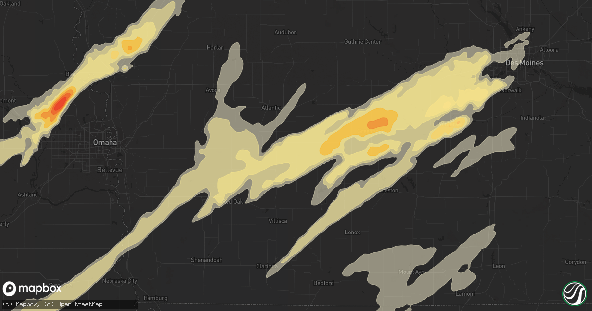 Hail map in Des Moines, IA on March 22, 2011