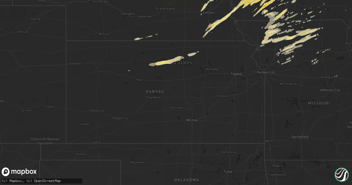Hail map in Kansas on March 22, 2011