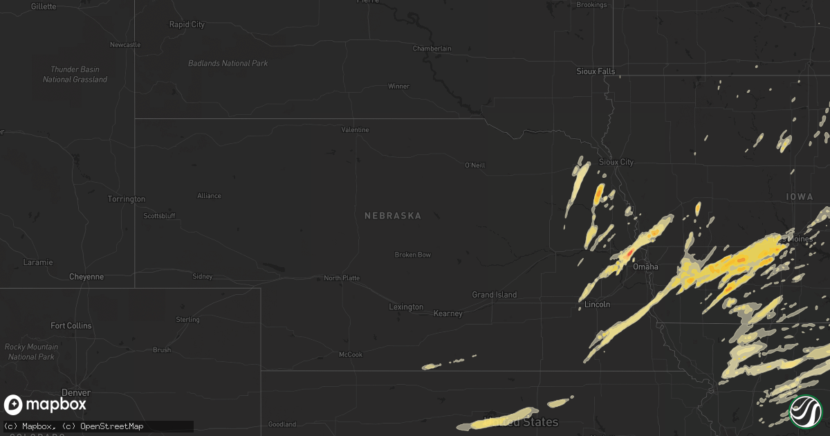 Hail map in Nebraska on March 22, 2011