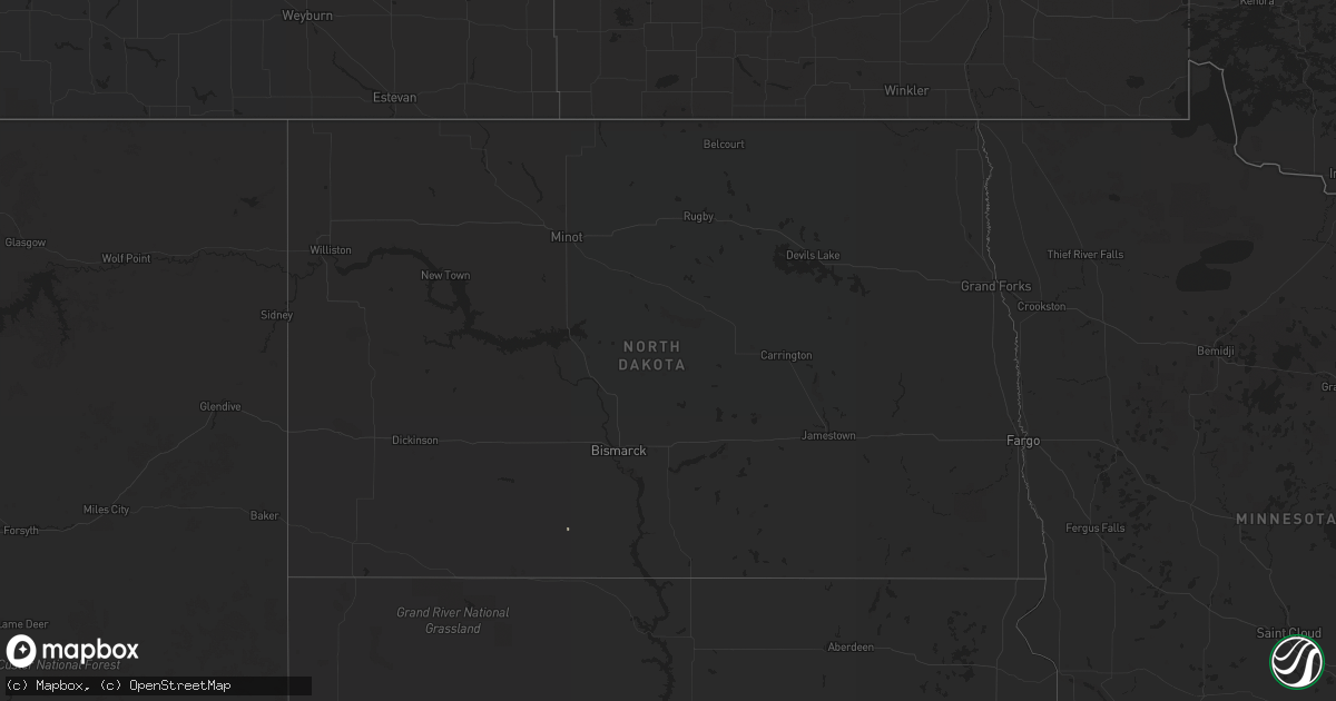 Hail map in North Dakota on March 22, 2011