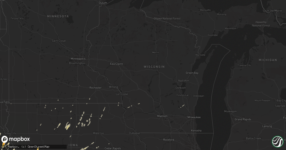 Hail map in Wisconsin on March 22, 2011